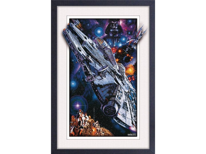 Star Wars Millennium Falcon Faux Matte Framed Art Print Gallery Image 1
