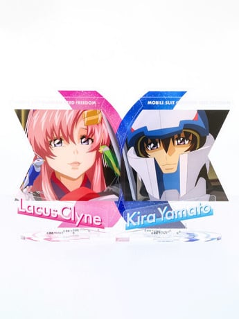 Mobile Suit Gundam SEED Freedom Kira Yamato & Lacus Clyne Exclusive Hologram Acrylic Standees Set Gallery Image 2