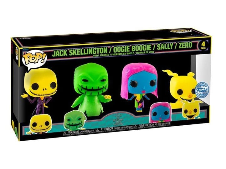 Pop! Disney: The Nightmare Before Christmas (Blacklight) Four-Pack Exclusive Gallery Image 3