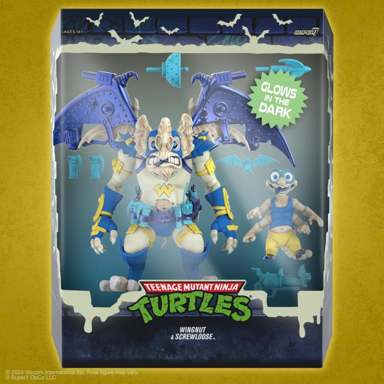 Teenage Mutant Ninja Turtles ULTIMATES! Wingnut & Screwloose (Glow) Action Figure Set Gallery Image 8