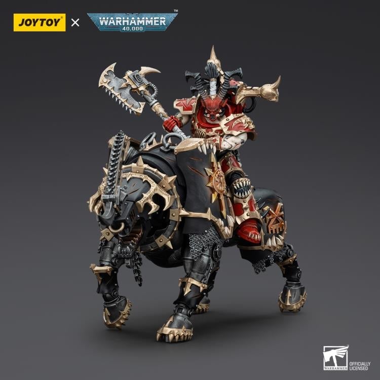Warhammer 40K World Eaters Lord Invocatus with Khrone Juggernaut Daemon 1/18 Scale Action Figure Set Gallery Image 5