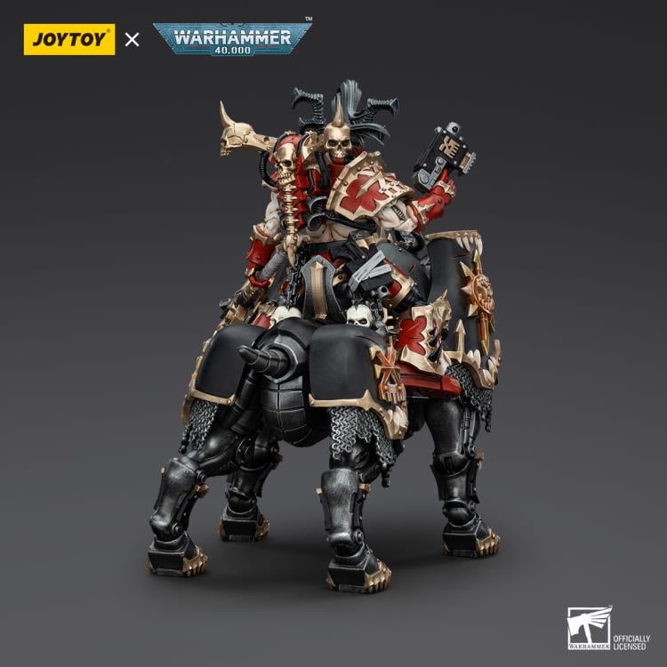 Warhammer 40K World Eaters Lord Invocatus with Khrone Juggernaut Daemon 1/18 Scale Action Figure Set Gallery Image 3
