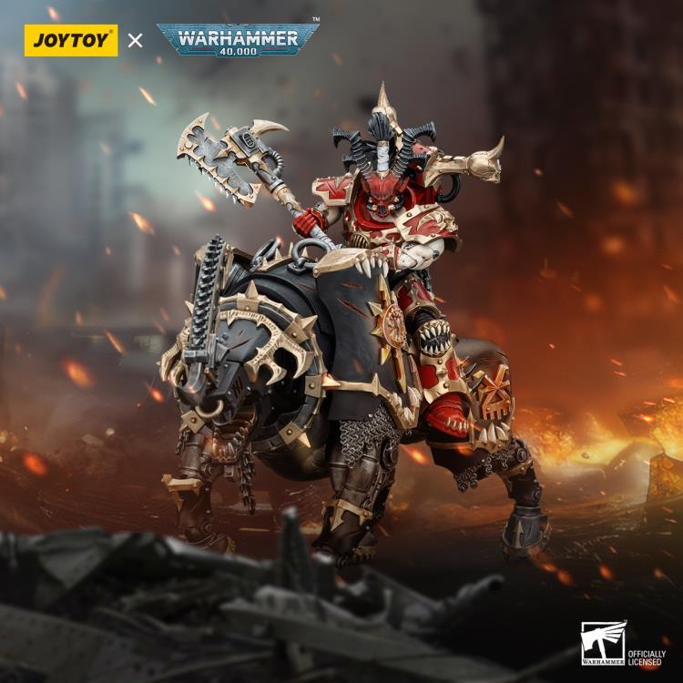Warhammer 40K World Eaters Lord Invocatus with Khrone Juggernaut Daemon 1/18 Scale Action Figure Set Gallery Image 10