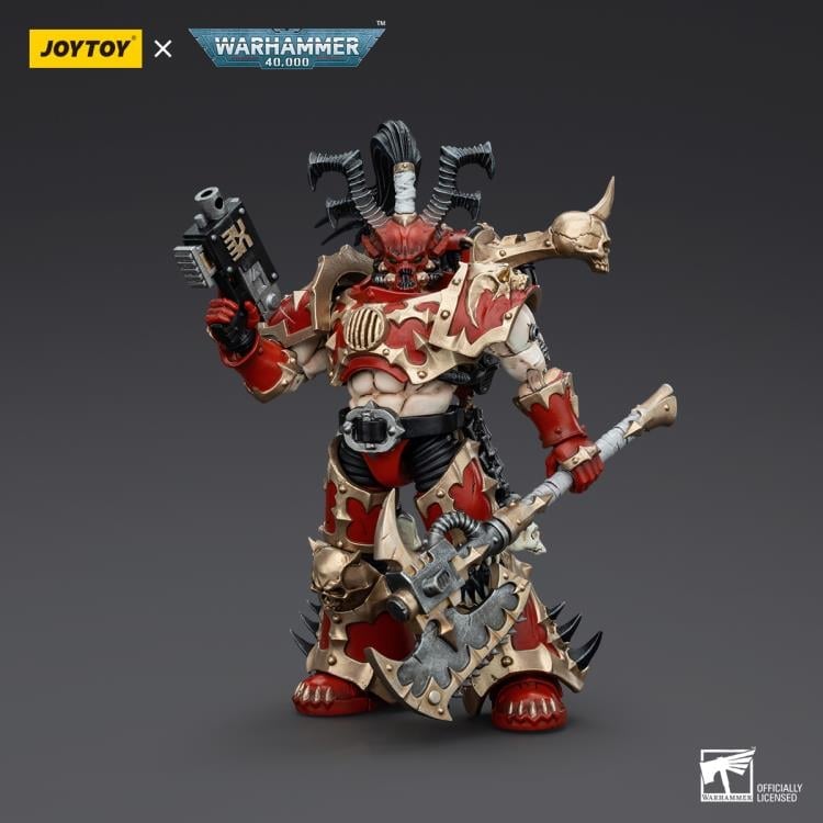 Warhammer 40K World Eaters Lord Invocatus with Khrone Juggernaut Daemon 1/18 Scale Action Figure Set Gallery Image 7