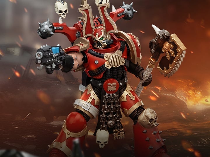 Warhammer 40K World Eaters Khorne Berzerker with Berzerker Icon 1/18 Scale Action Figure Gallery Image 1