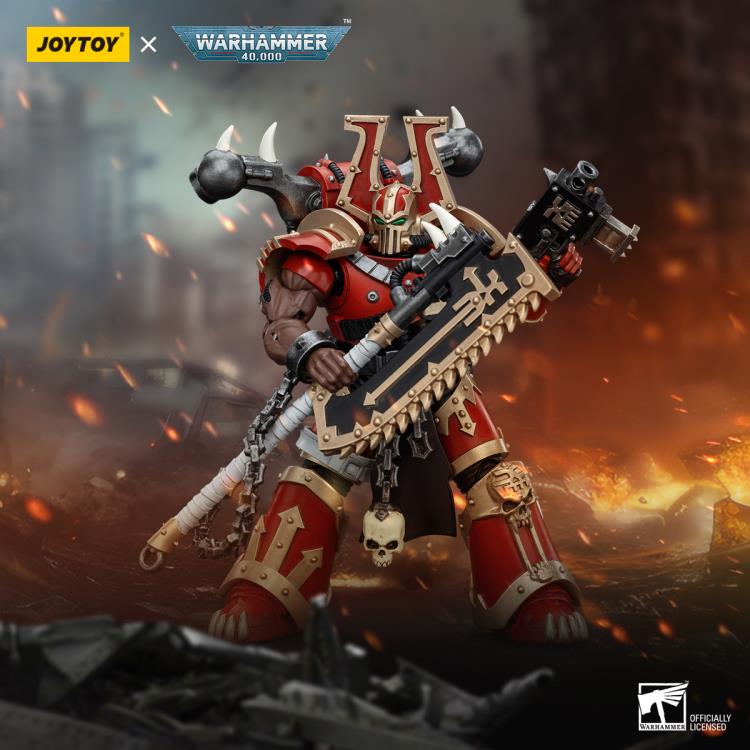 Warhammer 40K World Eaters Khorne Berzerker Eviscerator Chainaxe 1/18 Scale Action Figure Gallery Image 8