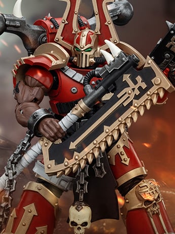 Warhammer 40K World Eaters Khorne Berzerker Eviscerator Chainaxe 1/18 Scale Action Figure Gallery Image 2
