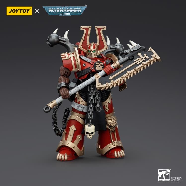 Warhammer 40K World Eaters Khorne Berzerker Eviscerator Chainaxe 1/18 Scale Action Figure Gallery Image 3
