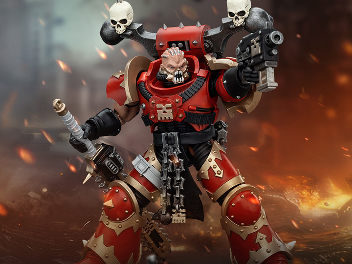 Warhammer 40K World Eaters Khorne Berzerker Eviscerator Chainsword 1/18 Scale Action Figure Gallery Image 1