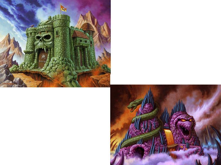 Masters of The Universe Art Print Set - Grayskull & Snake Mountain