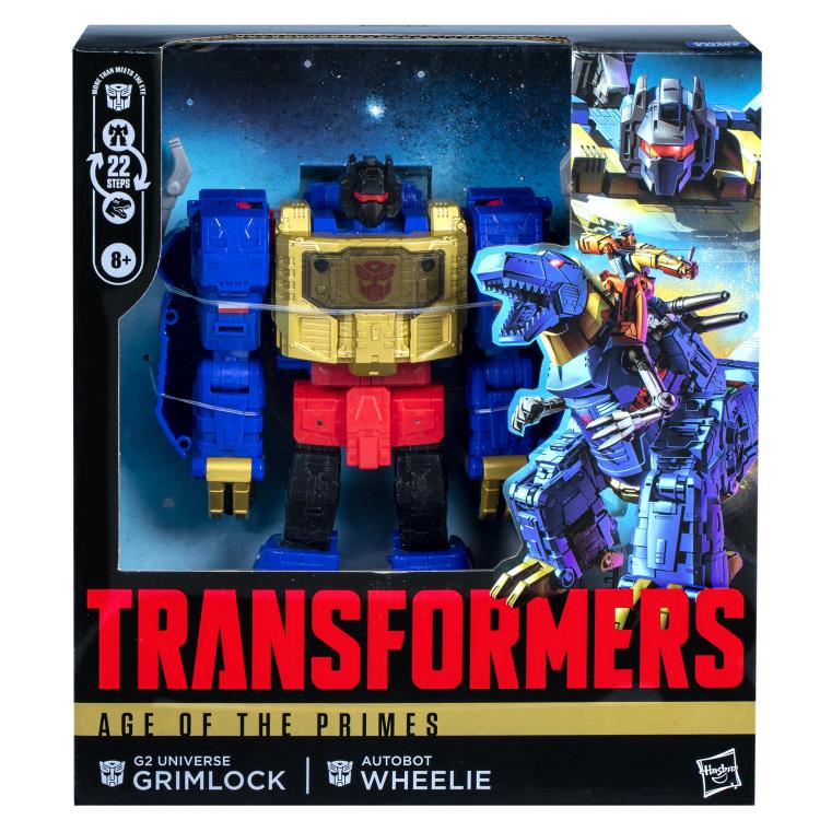 Transformers: Age of the Primes Leader Class G2 Universe Grimlock Action Figure with Autobot Wheelie Gallery Image 6