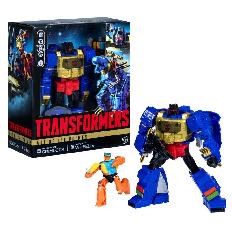 Transformers: Age of the Primes Leader Class G2 Universe Grimlock Action Figure with Autobot Wheelie Gallery Image 5