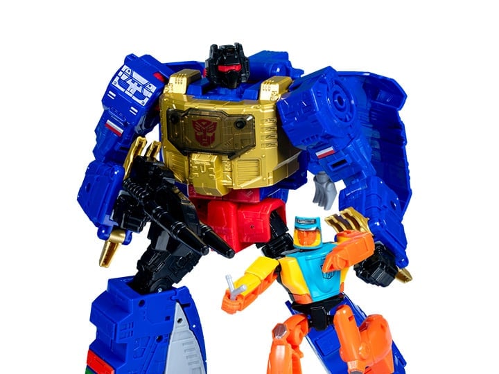 Transformers: Age of the Primes Leader Class G2 Universe Grimlock Action Figure with Autobot Wheelie Gallery Image 1