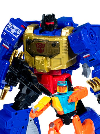 Transformers: Age of the Primes Leader Class G2 Universe Grimlock Action Figure with Autobot Wheelie Gallery Image 2