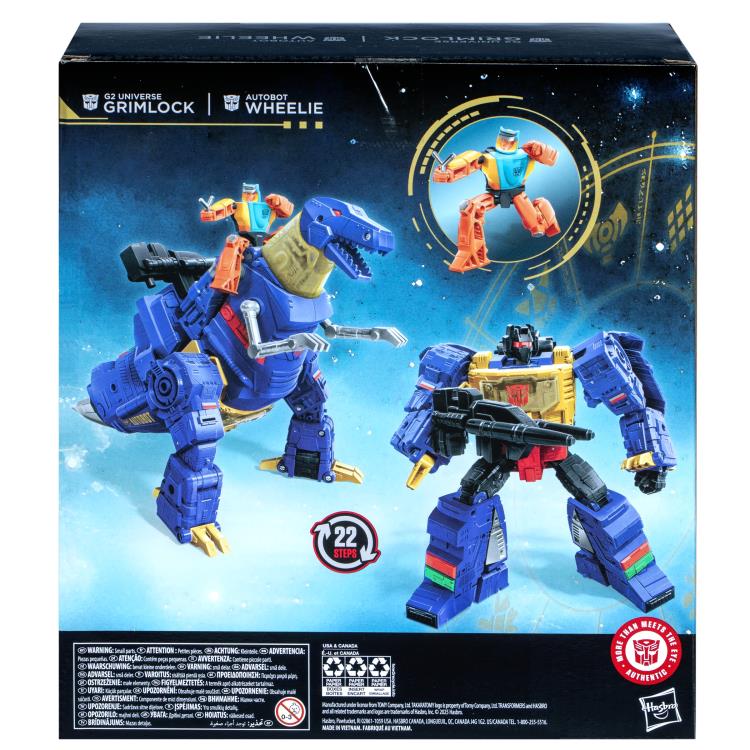 Transformers: Age of the Primes Leader Class G2 Universe Grimlock Action Figure with Autobot Wheelie Gallery Image 7