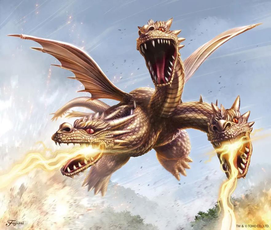 Godzilla vs. King Ghidorah (1991) Chibimaru No.402 King Ghidorah (70th Anniversary Luxury Plating Ver.) Limited Edition Model Kit Gallery Image 4