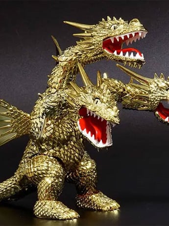 Godzilla vs. King Ghidorah (1991) Chibimaru No.402 King Ghidorah (70th Anniversary Luxury Plating Ver.) Limited Edition Model Kit Gallery Image 2