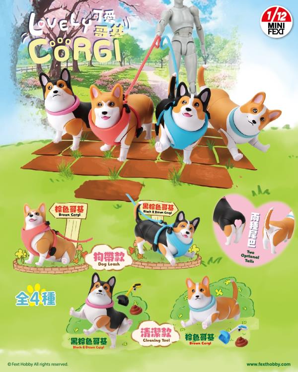 Mini Fext Lovely Corgi 1/12 Scale Boxed Set of 4 Figures Gallery Image 3