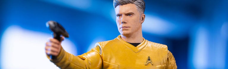Image of Star Trek: Strange New Worlds Exquisite Mini Series Christopher Pike 1/18 Scale PX Previews Exclusive Action Figure