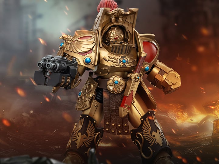 Warhammer: The Horus Heresy Legio Custodes Aquilon Terminator Squad Aquilon with Lastrum Storm Bolter 1/18 Scale Action Figure Gallery Image 1
