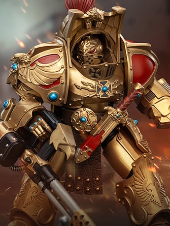 Warhammer: The Horus Heresy Legio Custodes Aquilon Terminator Squad Aquilon with Infernus Firepike 1/18 Scale Action Figure Gallery Image 2