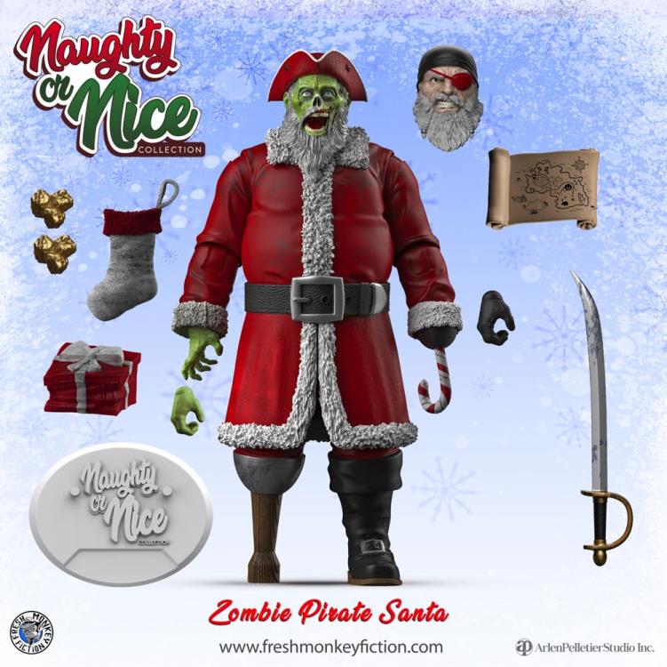 Naughty or Nice Collection Zombie Pirate Santa 1/12 Scale BBTS Exclusive Action Figure Gallery Image 3