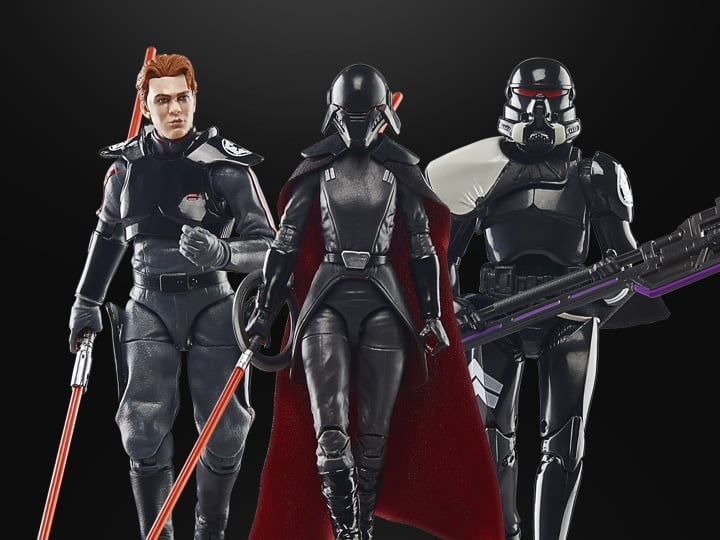 Star Wars The Black Series Gaming Greats 6" Second Sister, Cal Kestis and Purge Trooper Exclusive Action Figure Three-Pack (Jedi: Fallen Order) Gallery Image 1