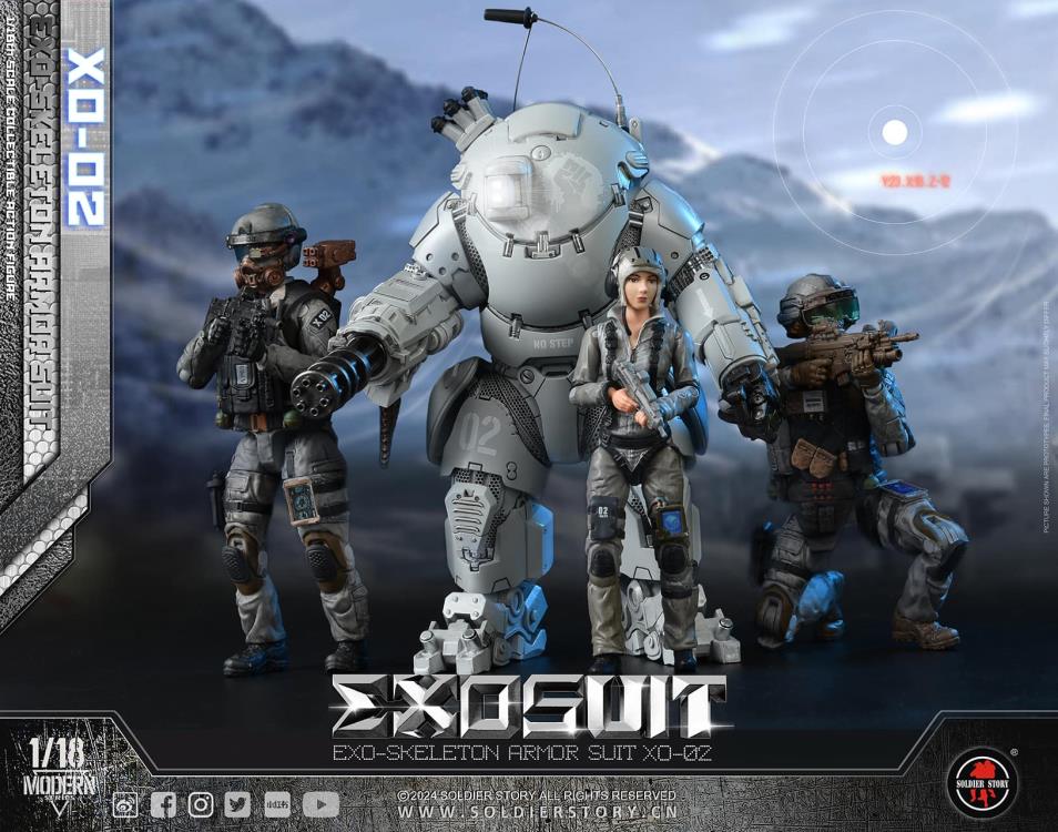 Future Series EXO-Skeleton Armor Suit XO-02 1/18 Scale Action Figure Set Gallery Image 5