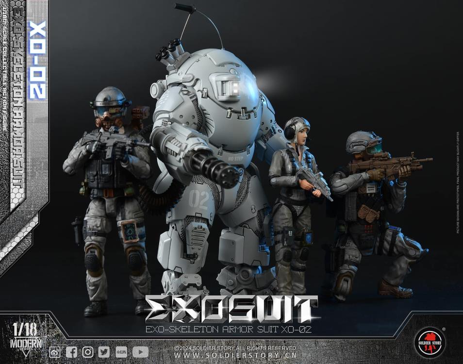 Future Series EXO-Skeleton Armor Suit XO-02 1/18 Scale Action Figure Set Gallery Image 8