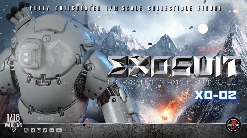 Future Series EXO-Skeleton Armor Suit XO-02 1/18 Scale Action Figure Set Gallery Image 3