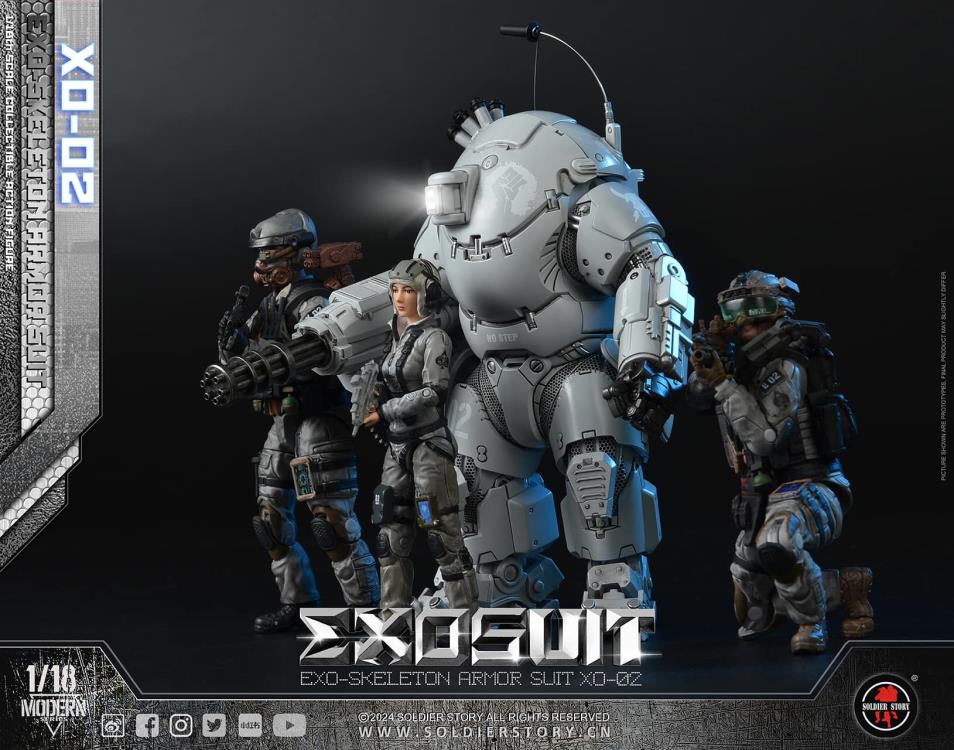 Future Series EXO-Skeleton Armor Suit XO-02 1/18 Scale Action Figure Set Gallery Image 9