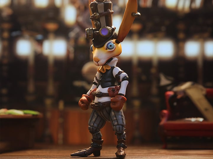 Steampunk Rabbit FigLite 3.75" Action Figure Gallery Image 1
