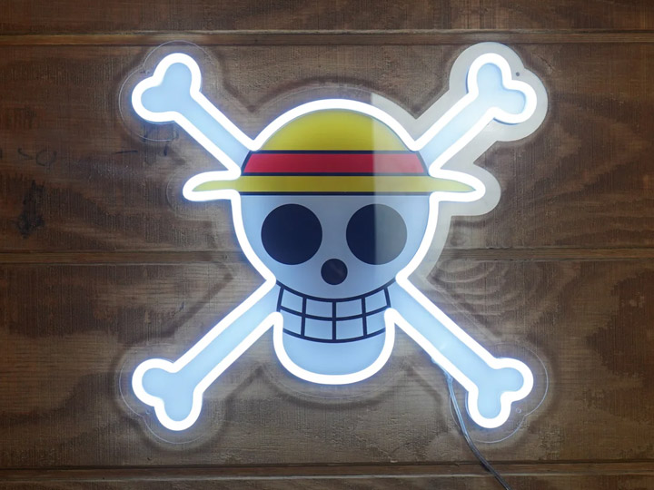 One Piece Straw Hat Jolly Roger Neon Otaku Sign Gallery Image 1