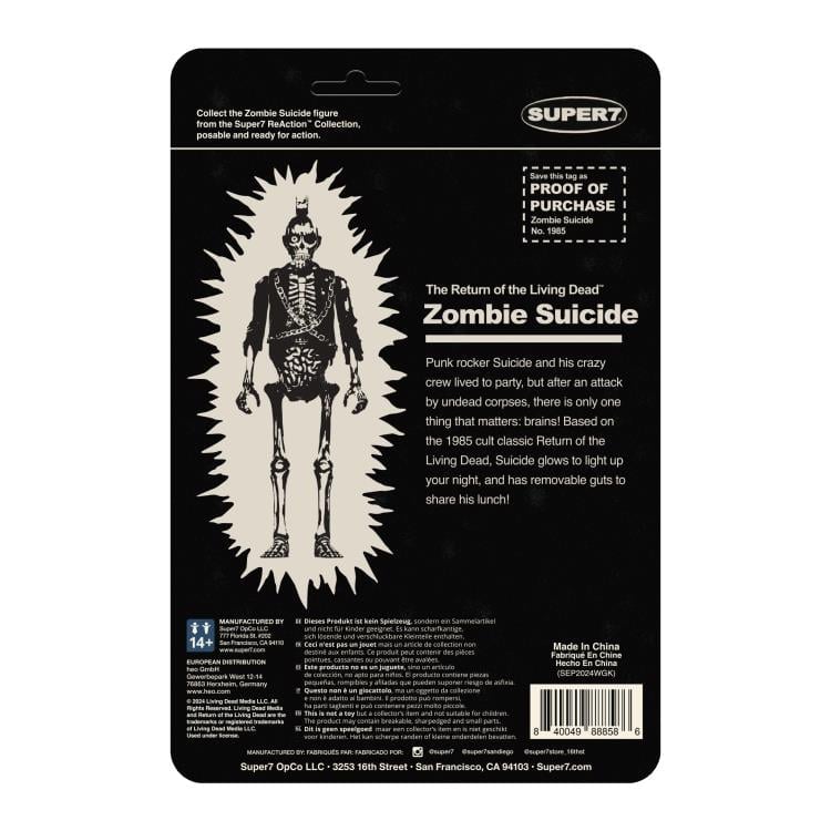 The Return of the Living Dead ReAction Zombie Suicide (Monster Glow) Action Figure Gallery Image 8