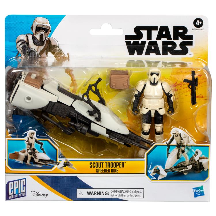 Star Wars Epic World of Action Scout Trooper & Speeder Bike  4" Action Figure Set Gallery Image 5