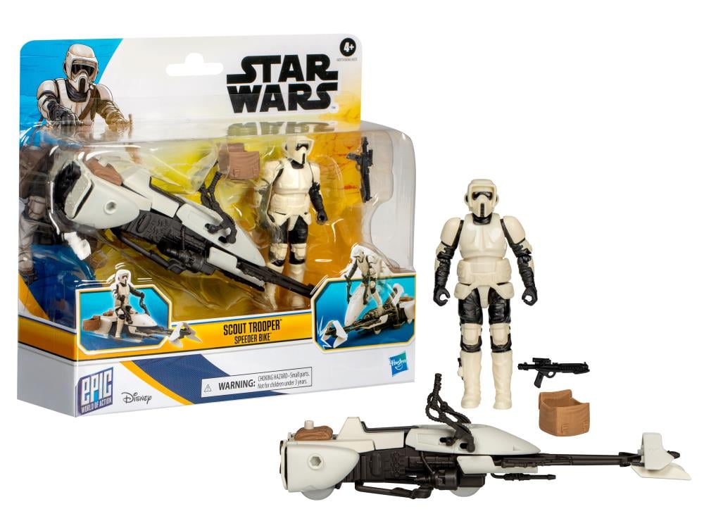 Star Wars Epic World of Action Scout Trooper & Speeder Bike  4" Action Figure Set Gallery Image 4