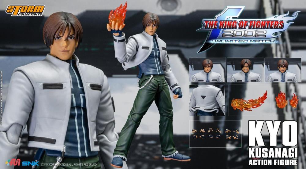 The King of Fighters 2002 Unlimited Match Kyo Kusanagi (Blue and Green Ver.) 1/12 Scale Exclusive Action Figure Gallery Image 3