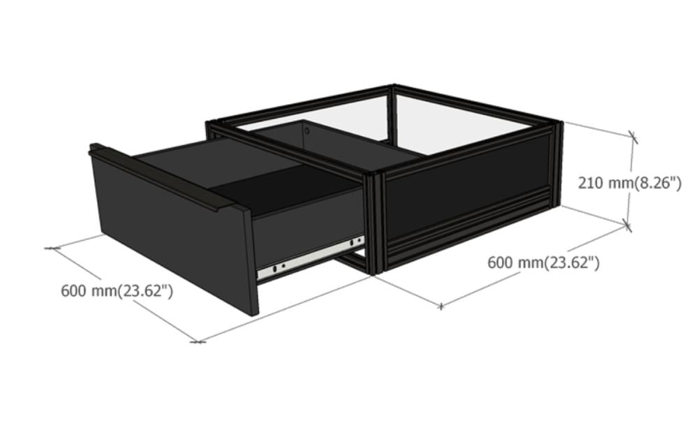 DF60/DF130/DF120 Display Riser with Drawer (Black)