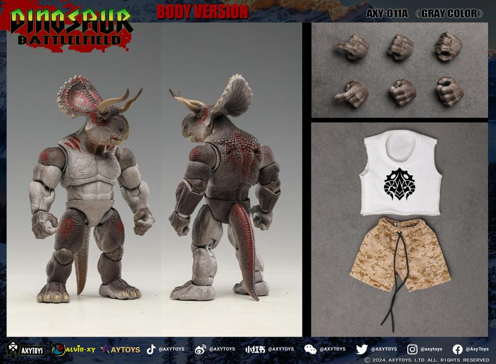 Dinosaur Battlefield Ceratopsidae Dinosaur Legion (Basic Edition Gray Ver.) 1/12 Scale Action Figure Gallery Image 3