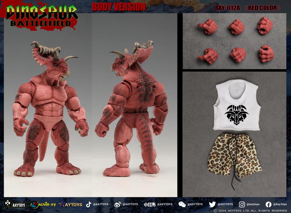 Dinosaur Battlefield Ceratopsidae Dinosaur Legion (Basic Edition Red Ver.) 1/12 Scale Action Figure Gallery Image 3