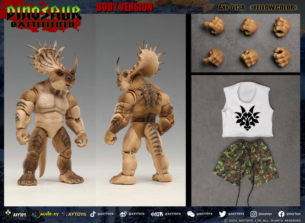Dinosaur Battlefield Ceratopsidae Dinosaur Legion (Basic Edition Yellow Ver.) 1/12 Scale Action Figure Gallery Image 3