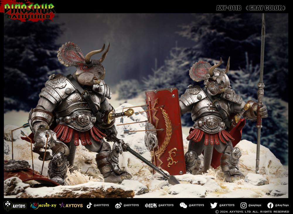 Dinosaur Battlefield Ceratopsidae Dinosaur Legion (Deluxe Edition Gray Ver.) 1/12 Scale Action Figure Gallery Image 3