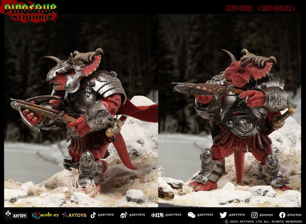 Dinosaur Battlefield Ceratopsidae Dinosaur Legion (Deluxe Edition Red Ver.) 1/12 Scale Action Figure Gallery Image 3