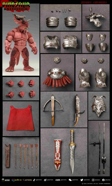 Dinosaur Battlefield Ceratopsidae Dinosaur Legion (Deluxe Edition Red Ver.) 1/12 Scale Action Figure Gallery Image 5