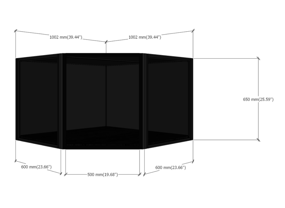 DF60 45° Corner Display Case (Set of 4 Spotlights) Gallery Image 3