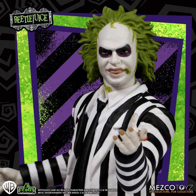 Beetlejuice 5 Points Beetlejuice (Striped Suit) Action Figure Gallery Image 5