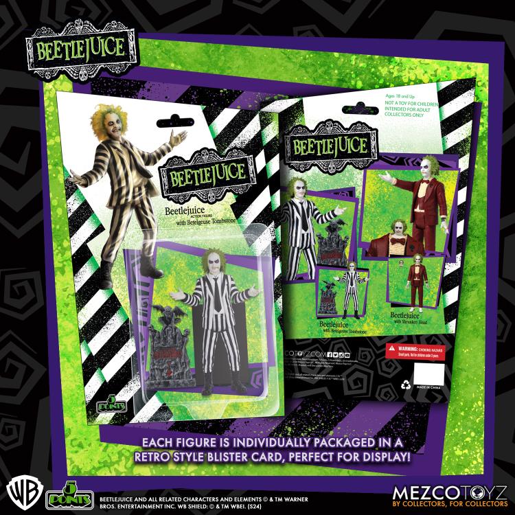 Beetlejuice 5 Points Beetlejuice (Striped Suit) Action Figure Gallery Image 7