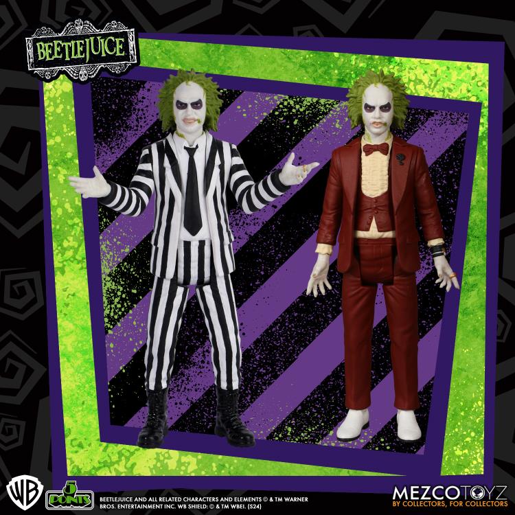 Beetlejuice 5 Points Beetlejuice (Striped Suit) Action Figure Gallery Image 6