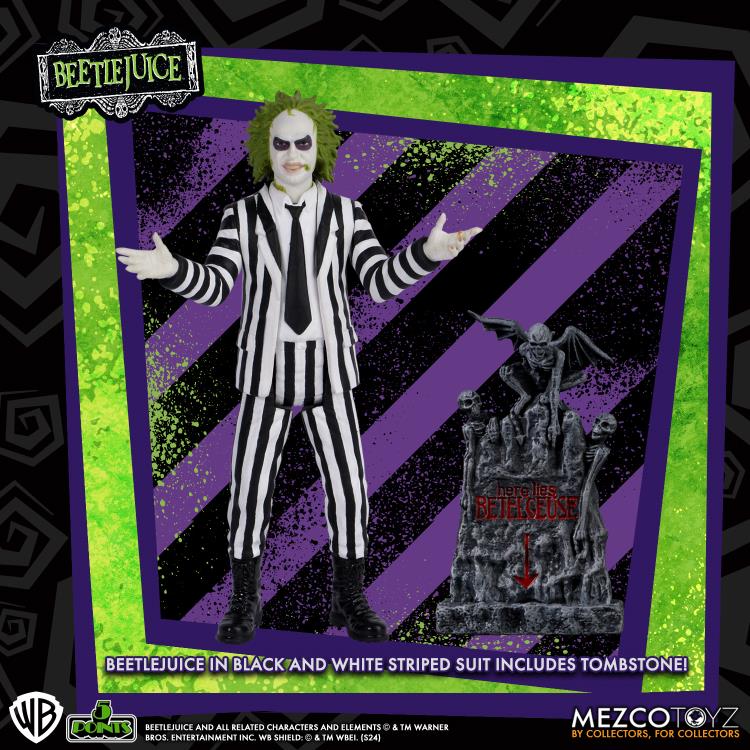 Beetlejuice 5 Points Beetlejuice (Striped Suit) Action Figure Gallery Image 3