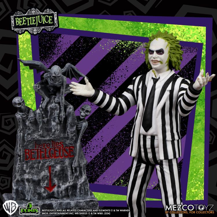 Beetlejuice 5 Points Beetlejuice (Striped Suit) Action Figure Gallery Image 4